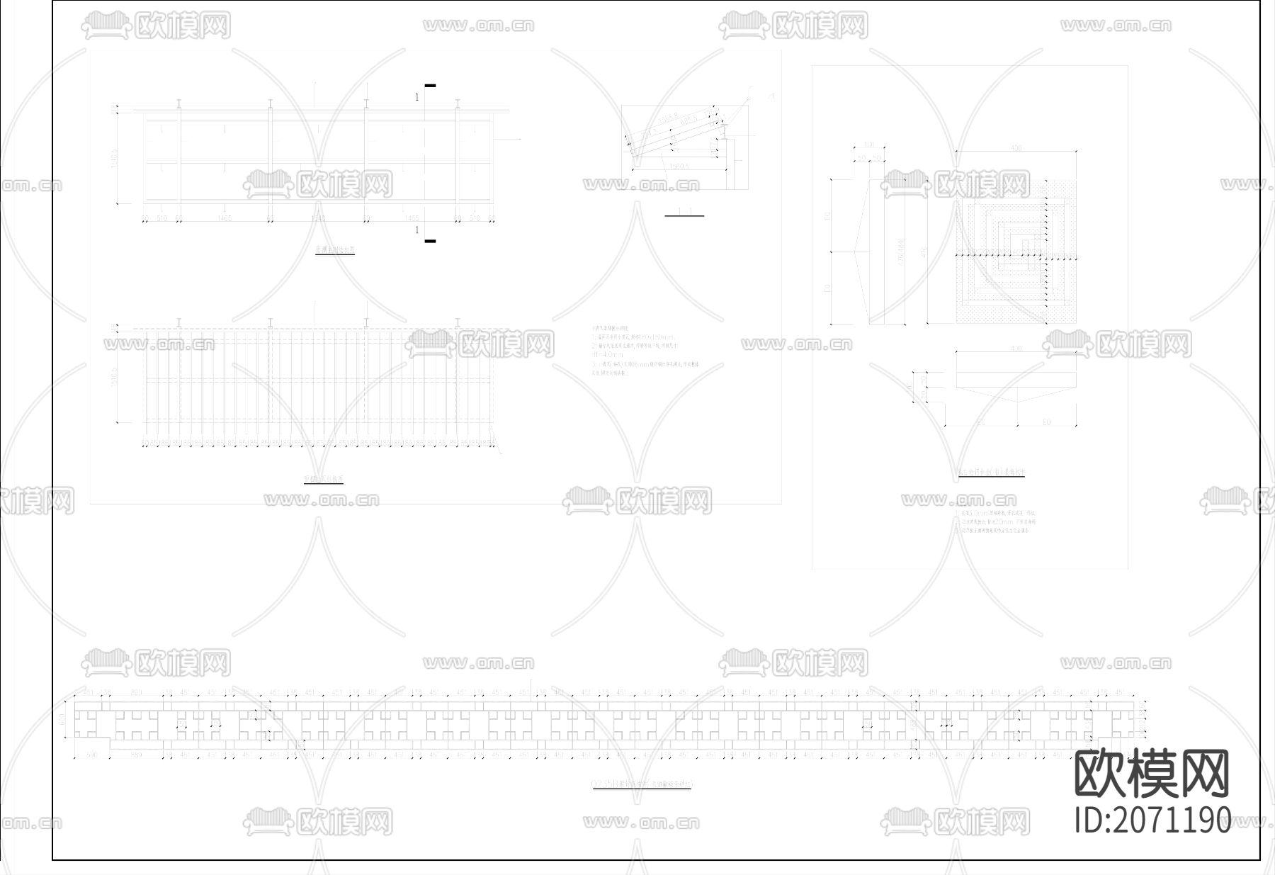 小区大门CAD施工图下载（渲染图8）