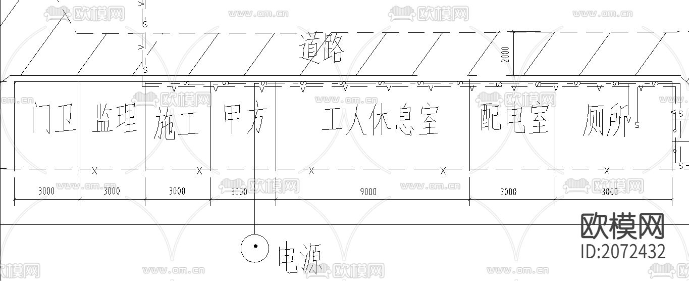 施工CAD平面图下载（渲染图2）