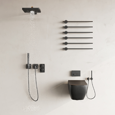  现代淋浴花洒马桶su模型 