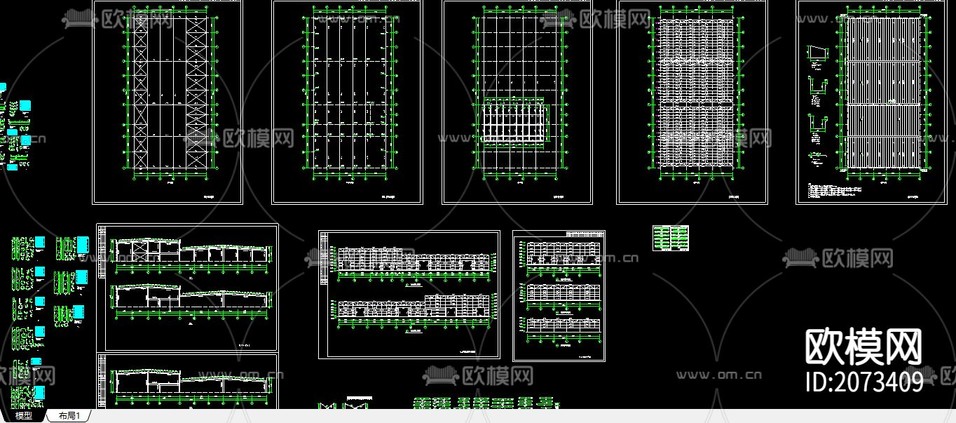 一套完整的标致4S店钢结构CAD施工图下载(渲染图1)