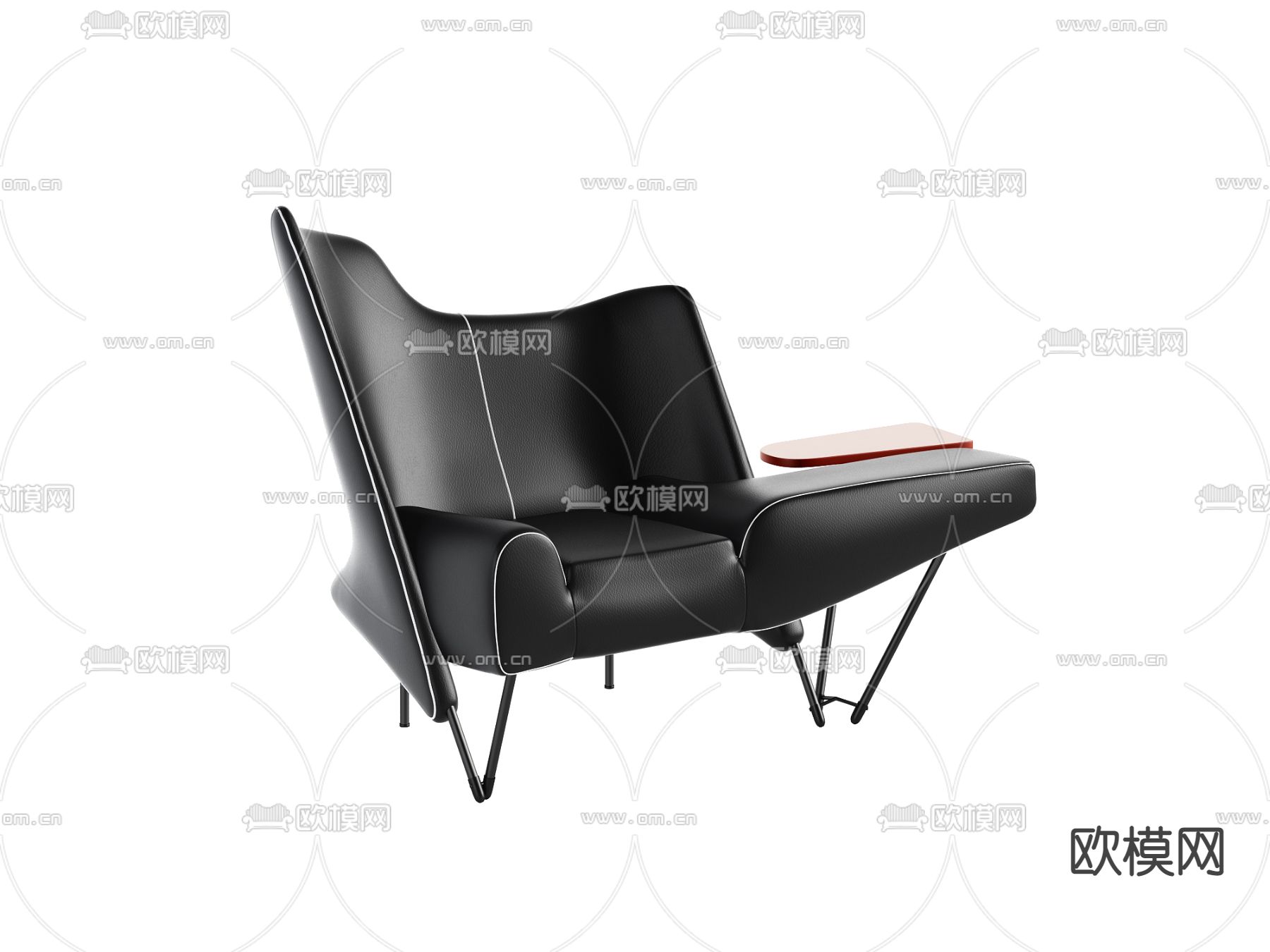 Cassina 皮革贵妃椅3d模型下载