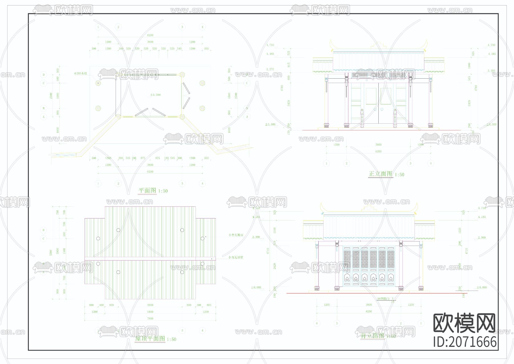 川西民居门厅CAD施工图下载