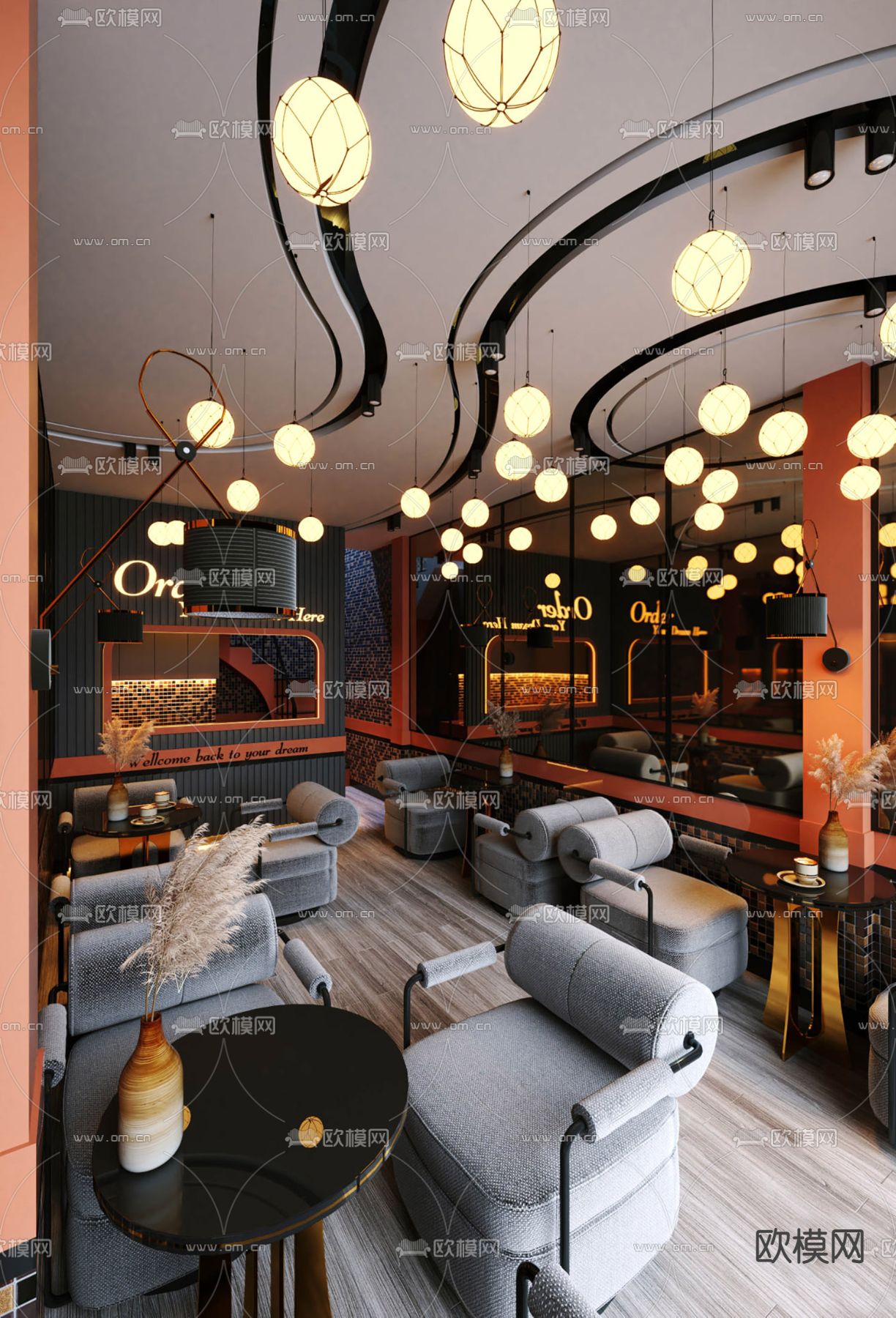 现代咖啡厅su模型下载（渲染图5）