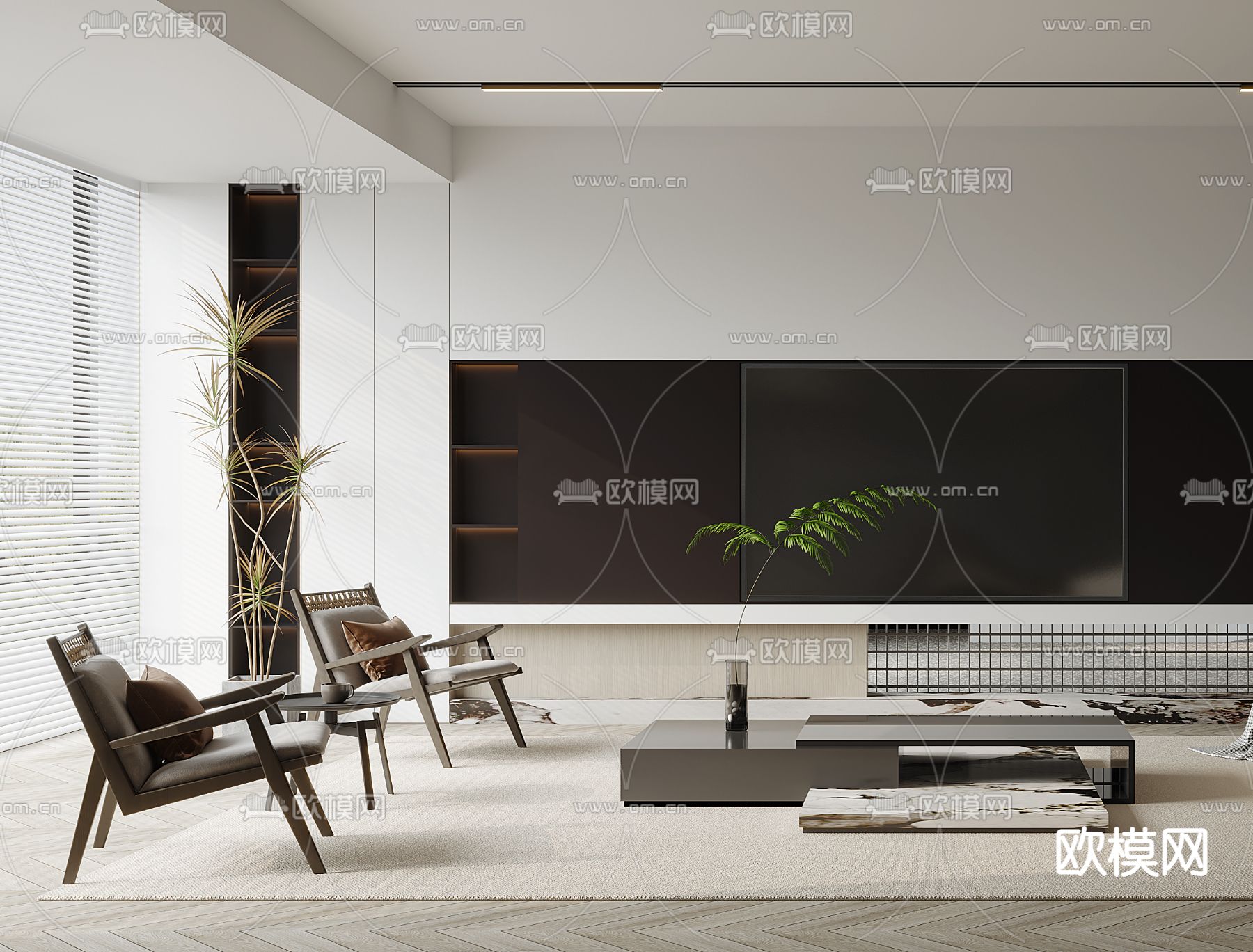 现代客厅3d模型