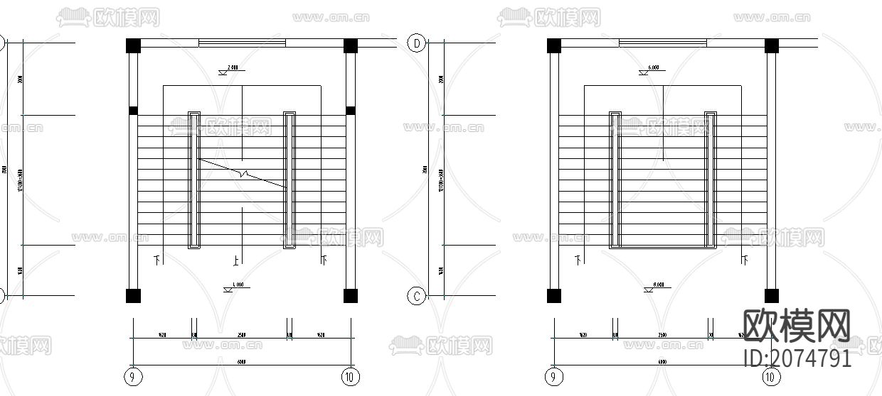 框架结构办公楼整套CAD图纸下载（渲染图4）