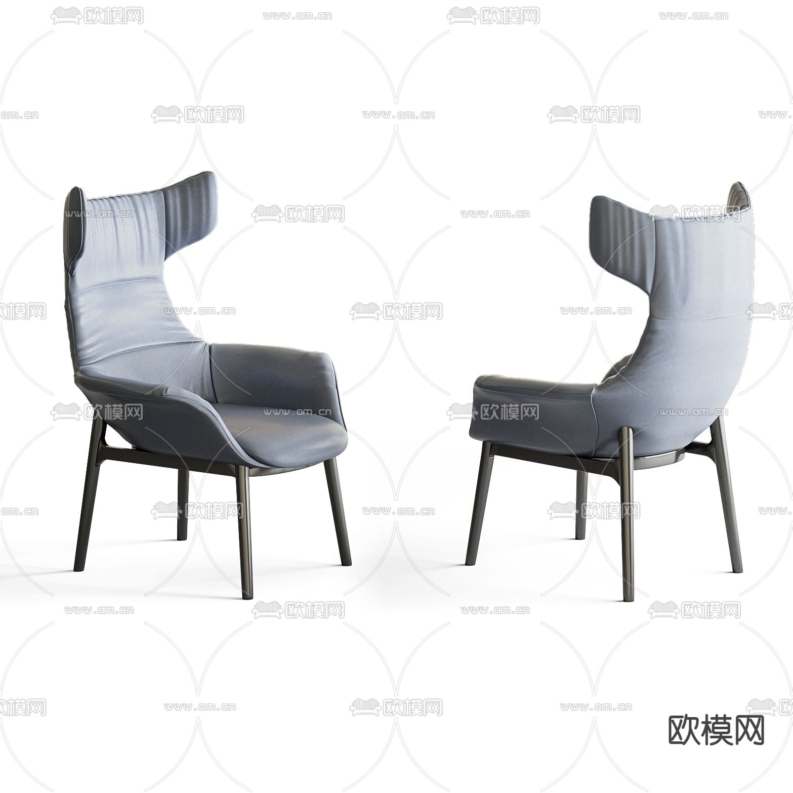 Natuzzi 现代皮革休闲椅3d模型下载