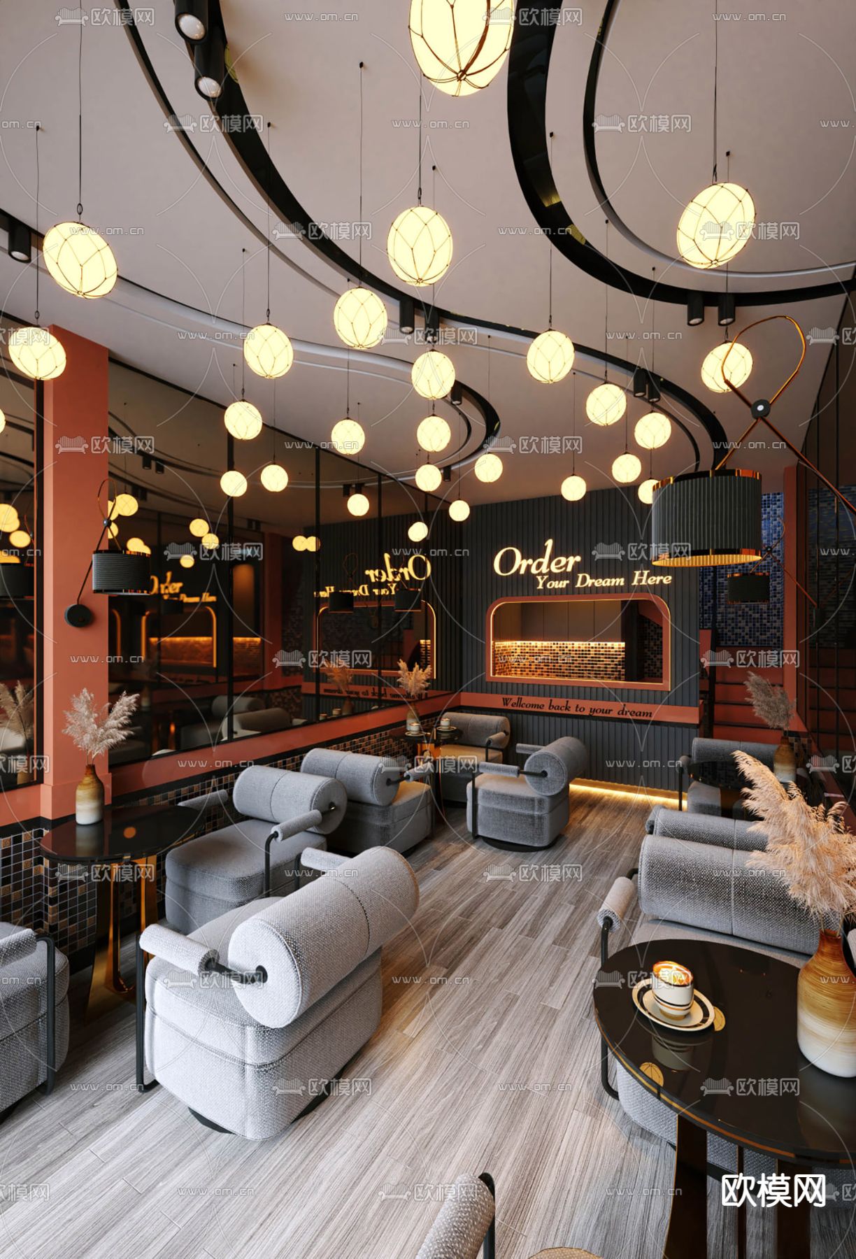 现代咖啡厅su模型下载（渲染图3）