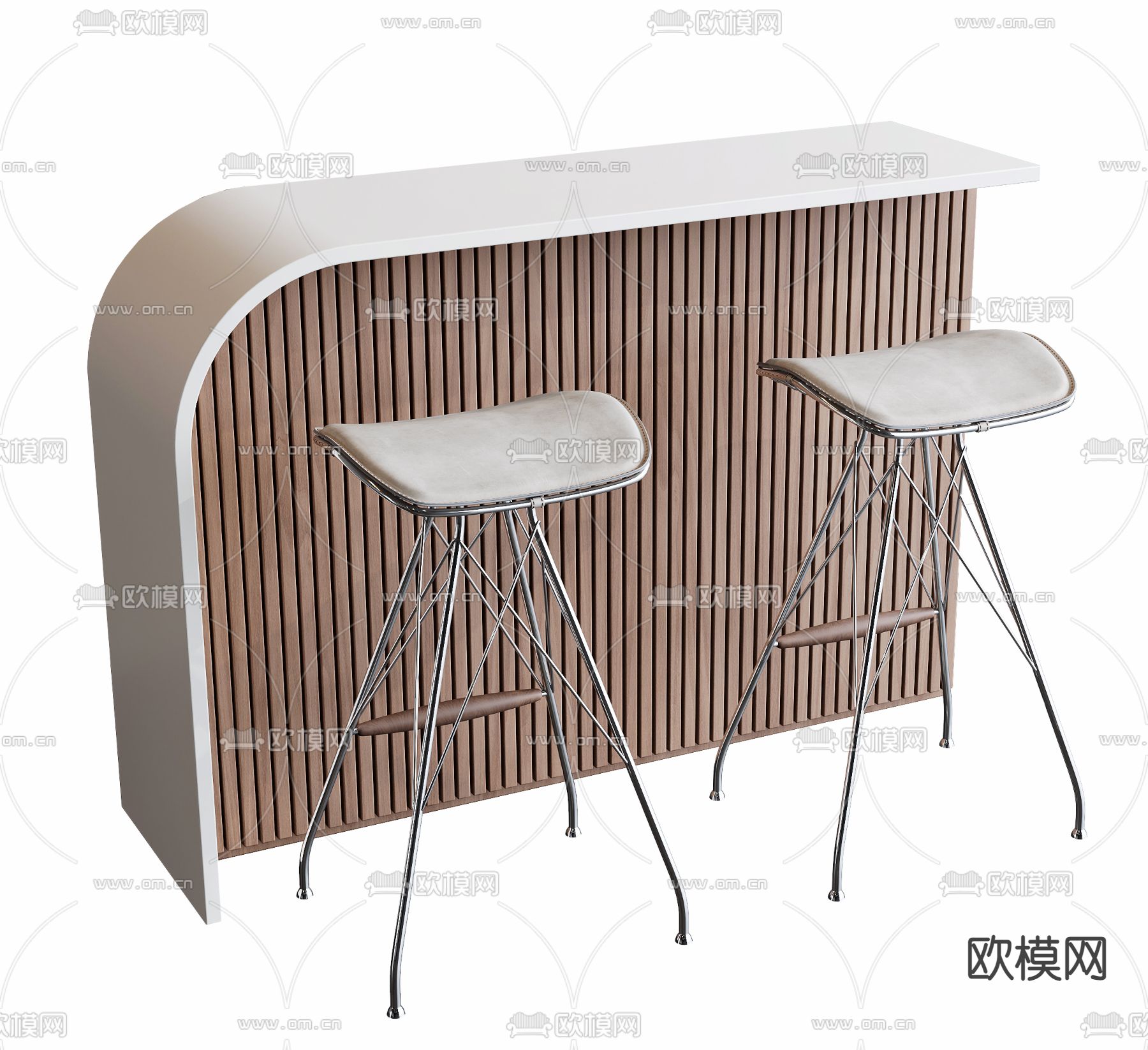 现代吧台吧椅3d模型下载