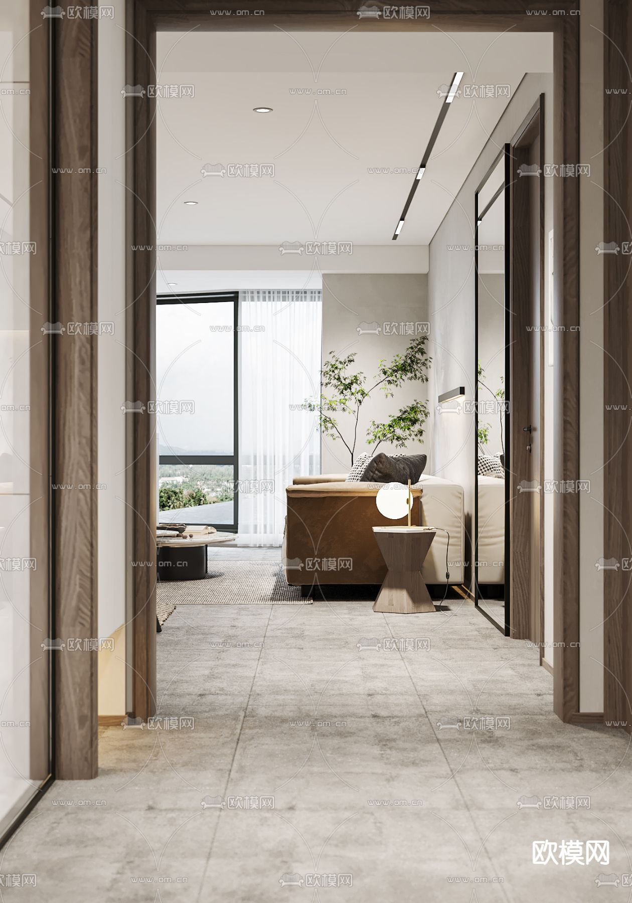 侘寂客餐厅3d模型下载（渲染图4）