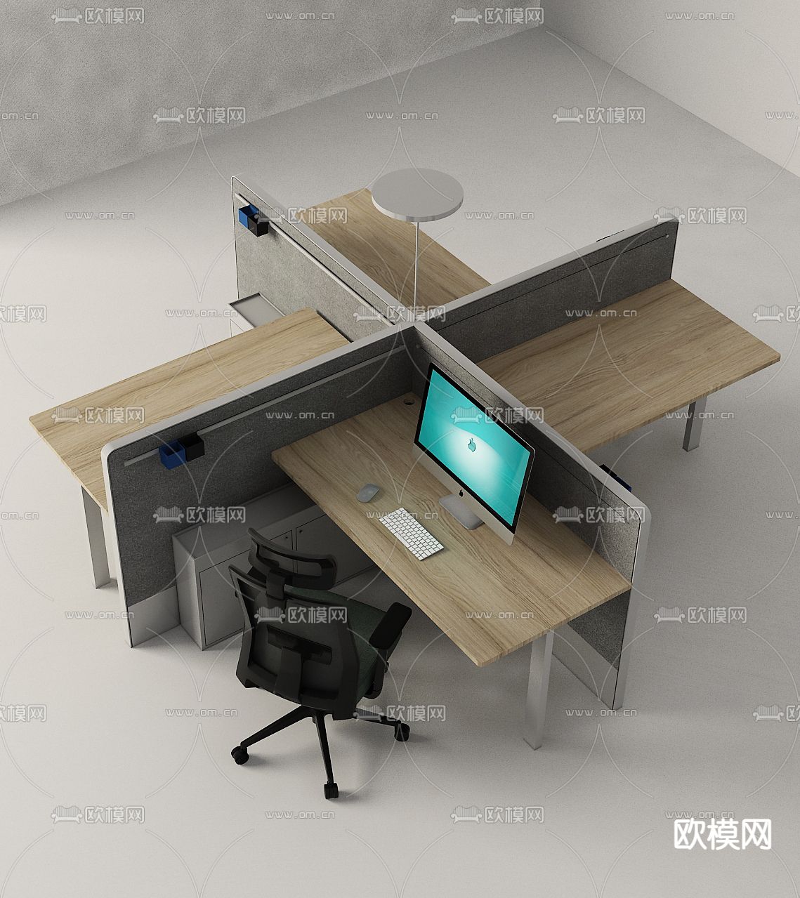 现代屏风卡位免费3d模型下载