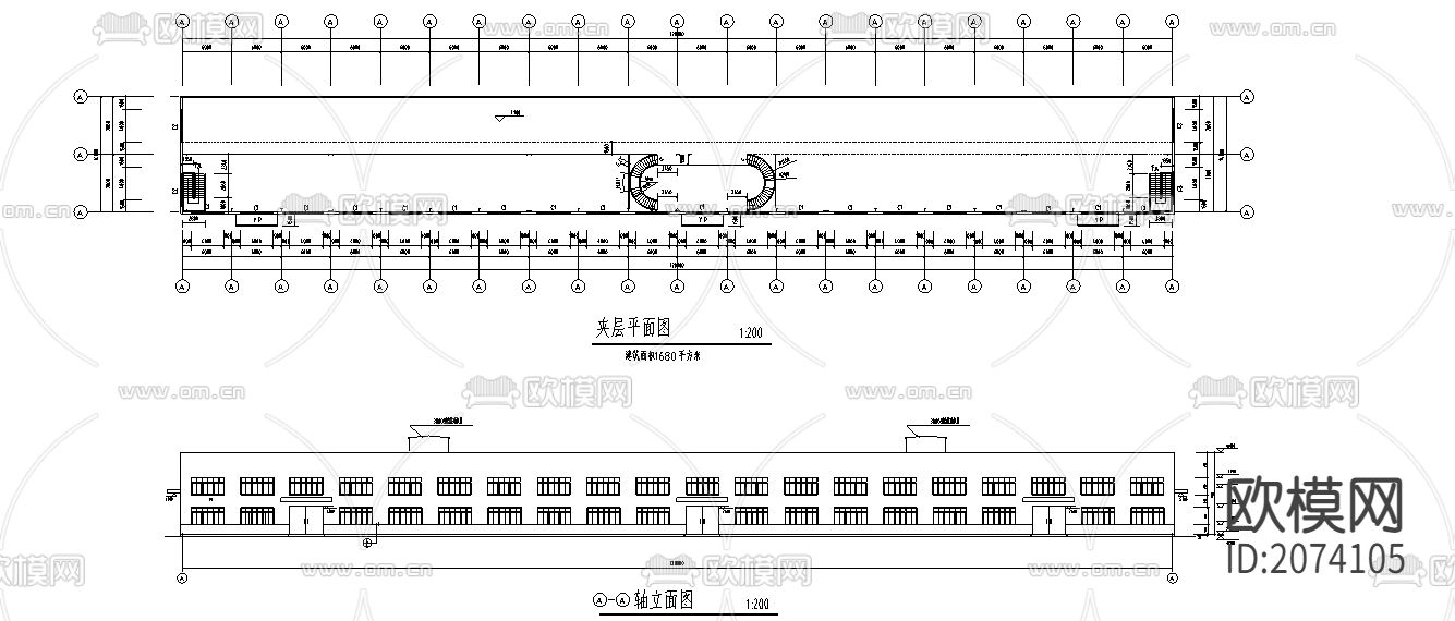 某建筑工程CAD施工图图下载（渲染图1）