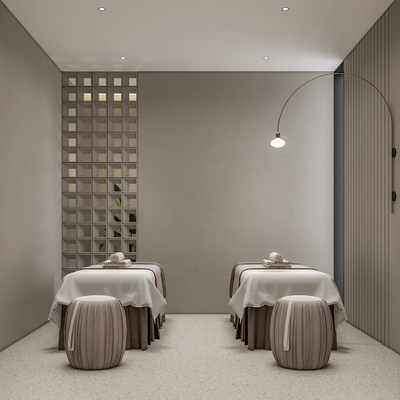  侘寂SPA护理室su模型 