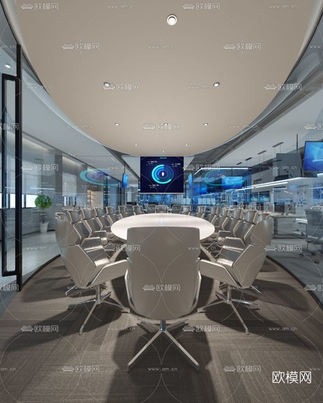 现代办公室3d模型下载(渲染图4)