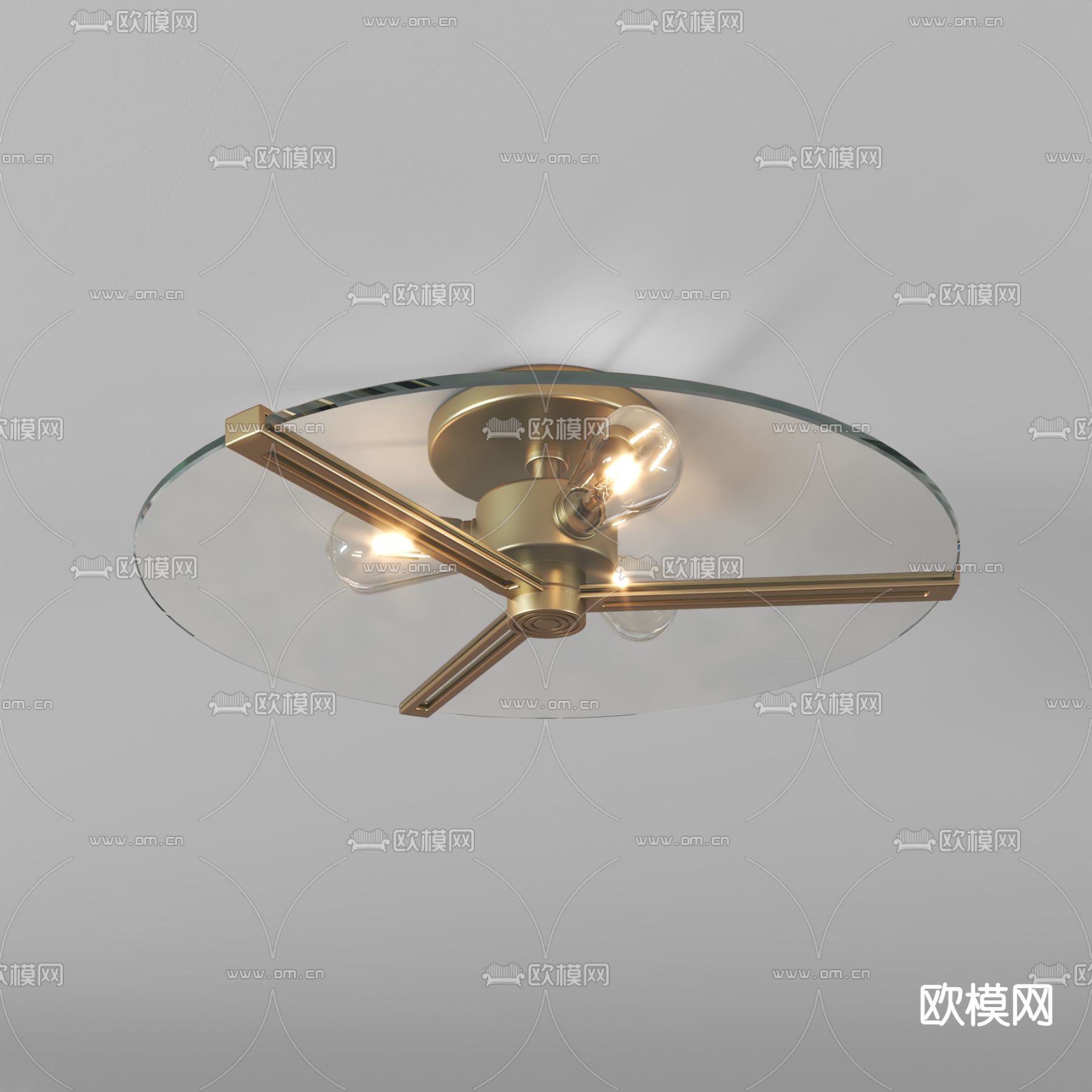 现代轻奢吸顶灯su模型下载（渲染图4）