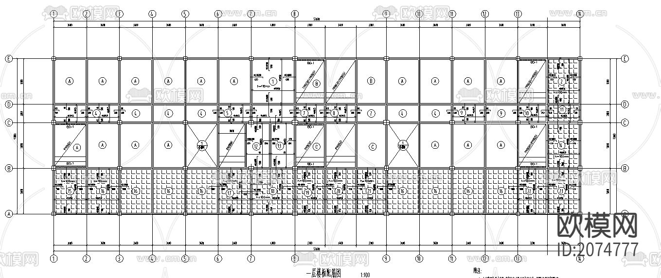框架办公车库综合楼结构CAD施工图下载（渲染图5）