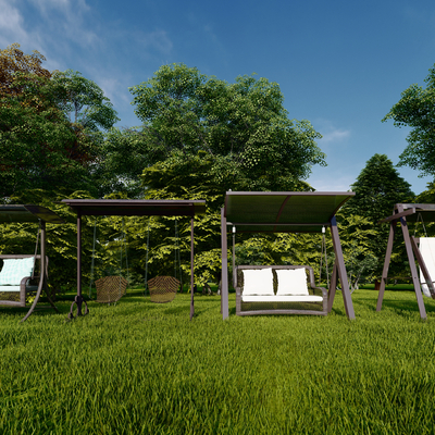  现代秋千椅休闲座椅su模型 