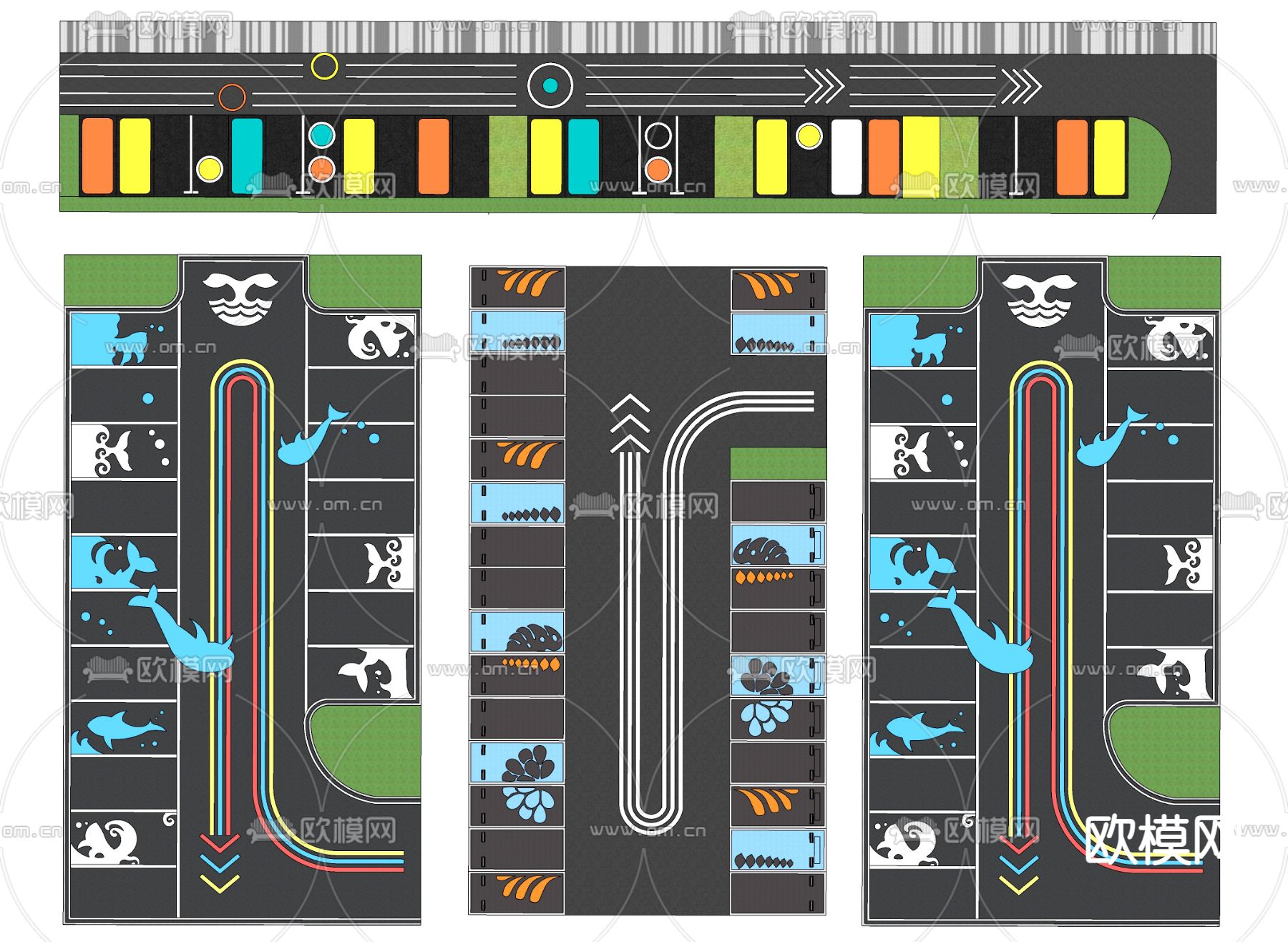 现代停车场su模型