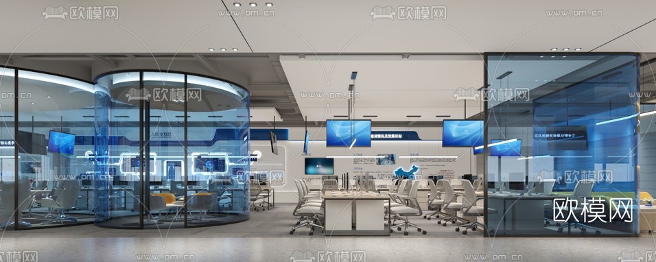 现代办公室3d模型下载(渲染图2)
