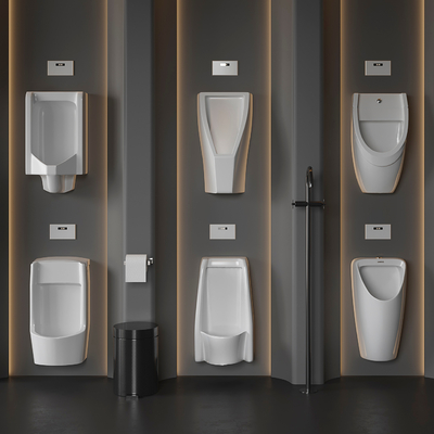  现代小便池su模型 