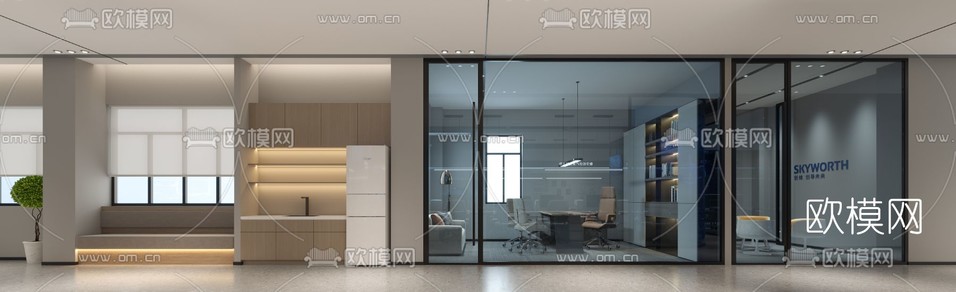 现代办公室3d模型下载(渲染图9)