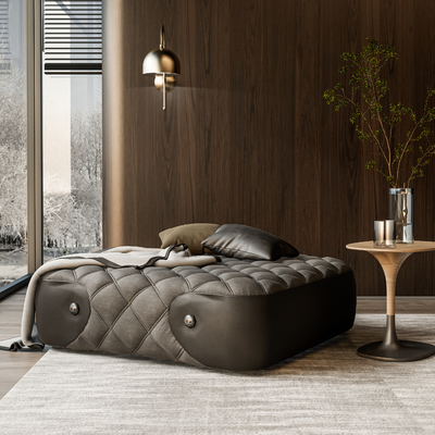  现代沙发垫脚踏su模型 