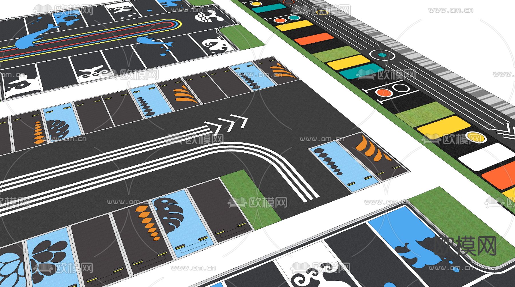 现代停车场su模型