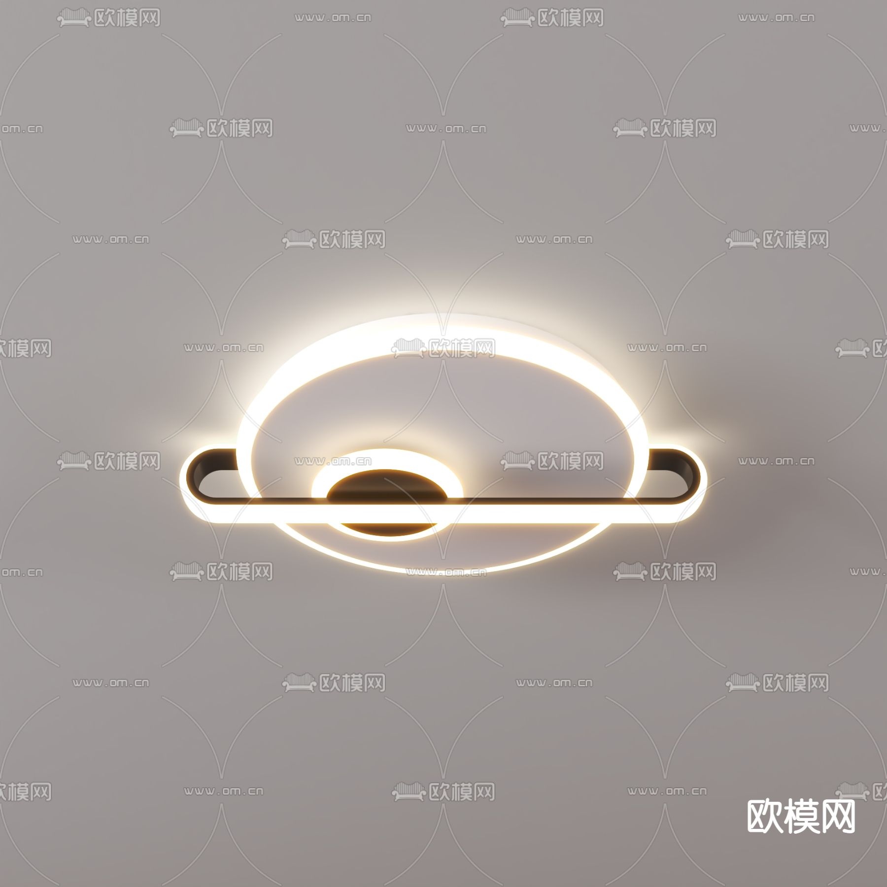 现代轻奢吸顶灯su模型下载（渲染图2）