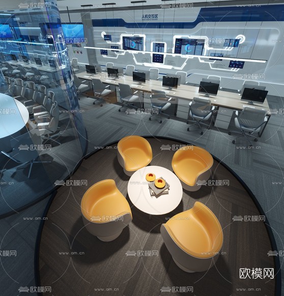 现代办公室3d模型下载(渲染图7)