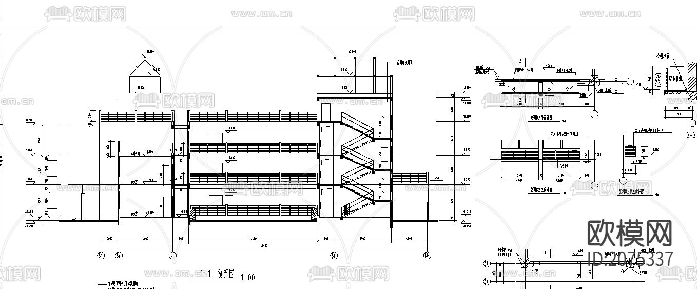 某框架结构幼儿园建筑结构CAD全图下载（渲染图2）