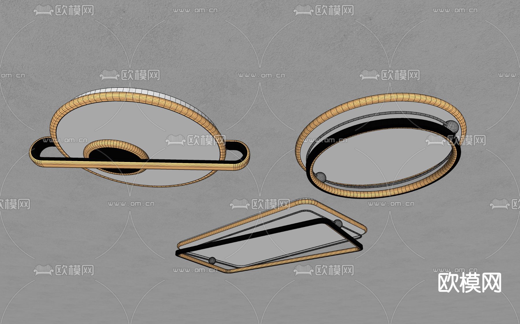 现代轻奢吸顶灯su模型下载（渲染图5）