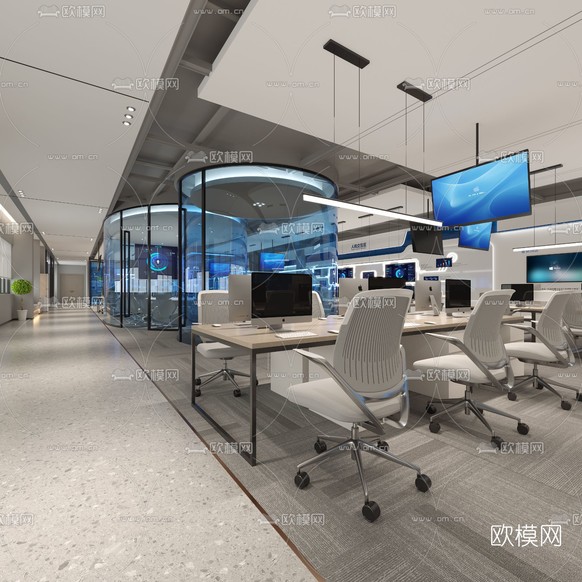 现代办公室3d模型下载(渲染图1)
