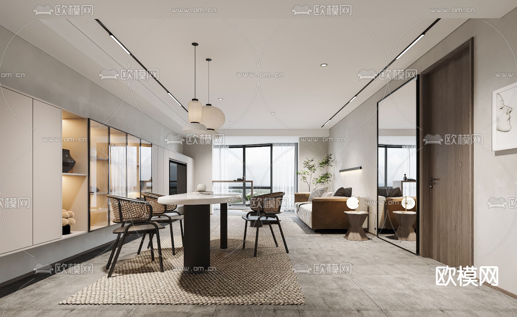 侘寂客餐厅3d模型下载（渲染图8）