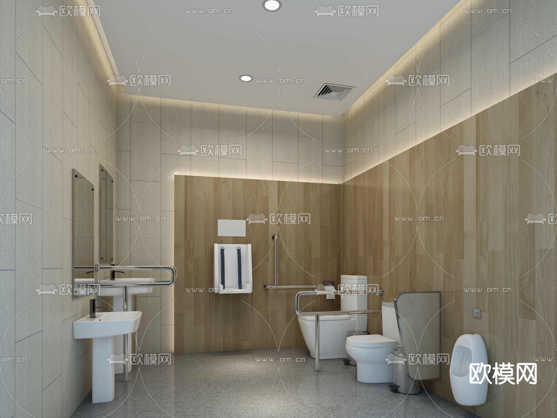 现代卫生间免费3d模型下载_ID11893309_3dmax免费模型-欧模网