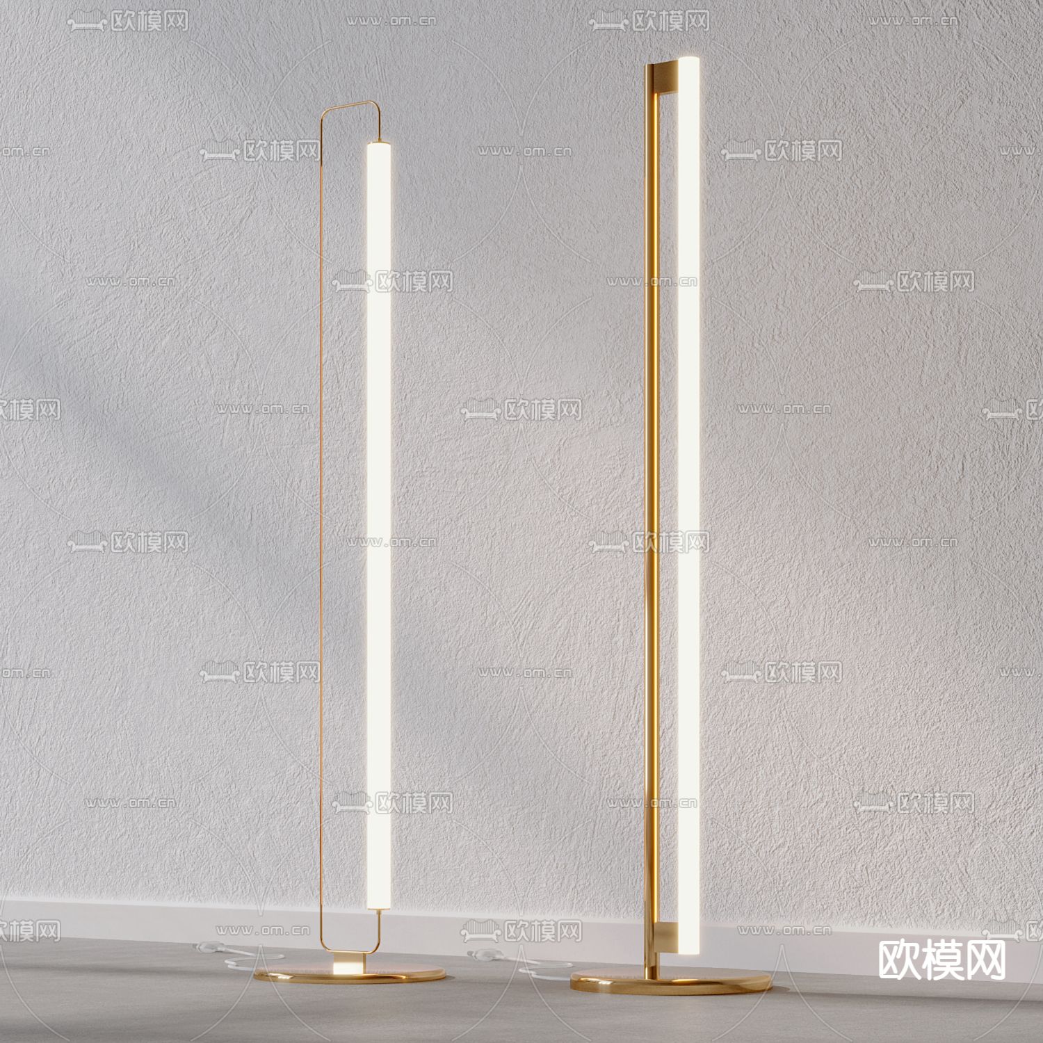 现代轻奢落地灯3d模型下载（渲染图2）