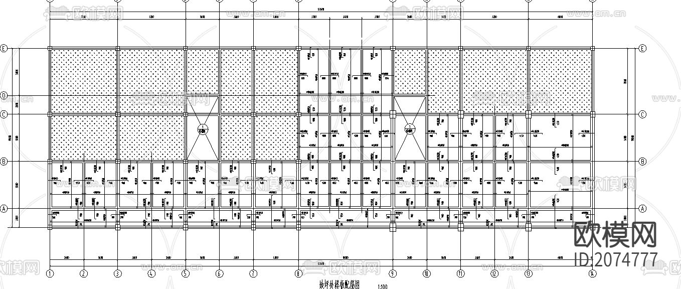 框架办公车库综合楼结构CAD施工图下载（渲染图2）
