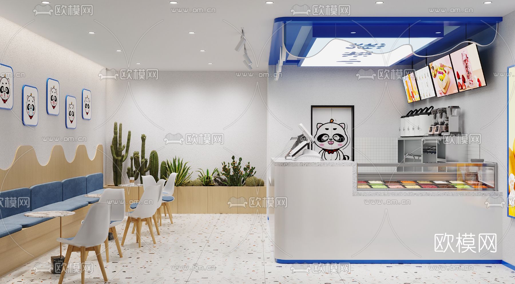 北欧奶茶店3d模型下载（渲染图1）