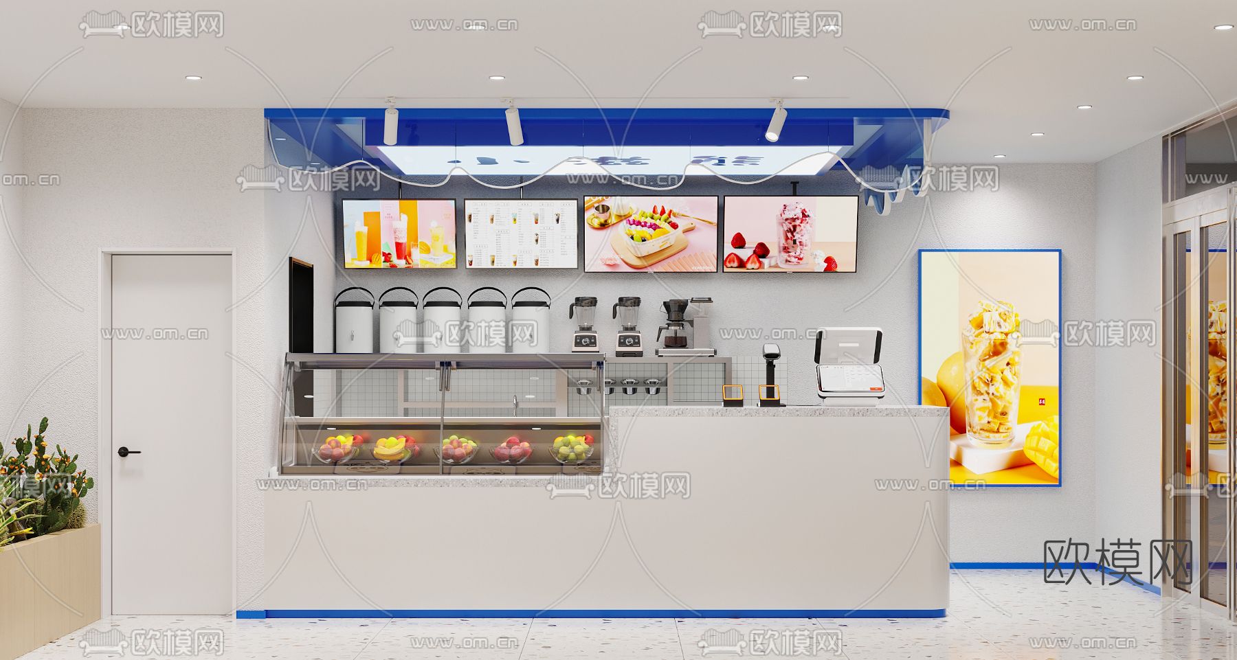 北欧奶茶店3d模型下载（渲染图3）