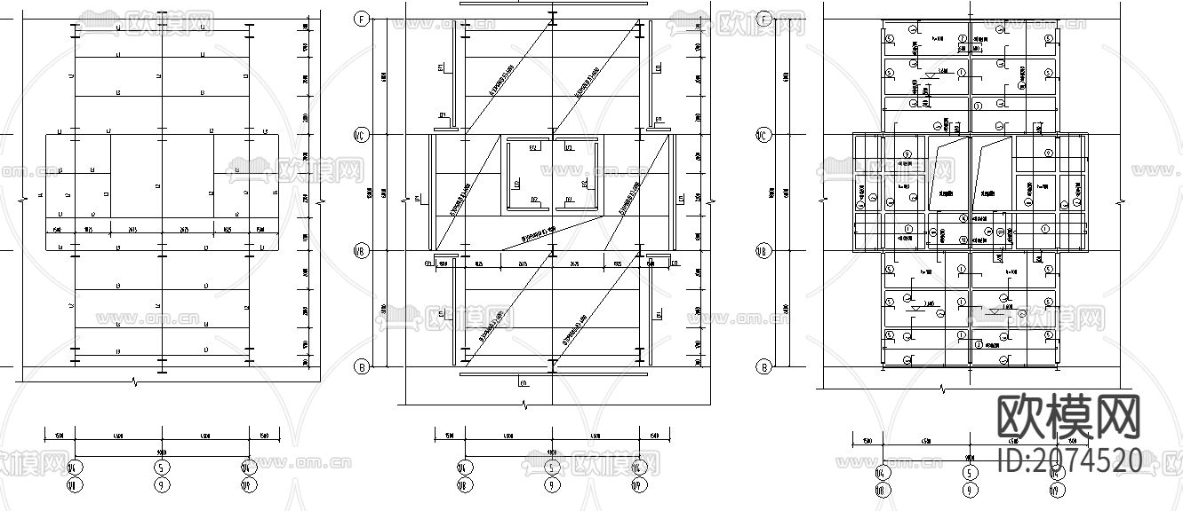 钢结构框架汽车城CAD施工图下载（渲染图3）