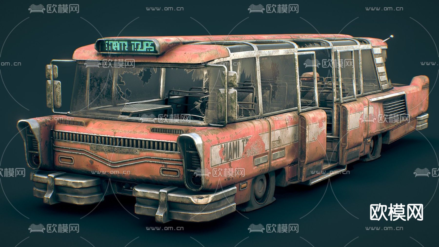 工业风巴士免费3d模型下载