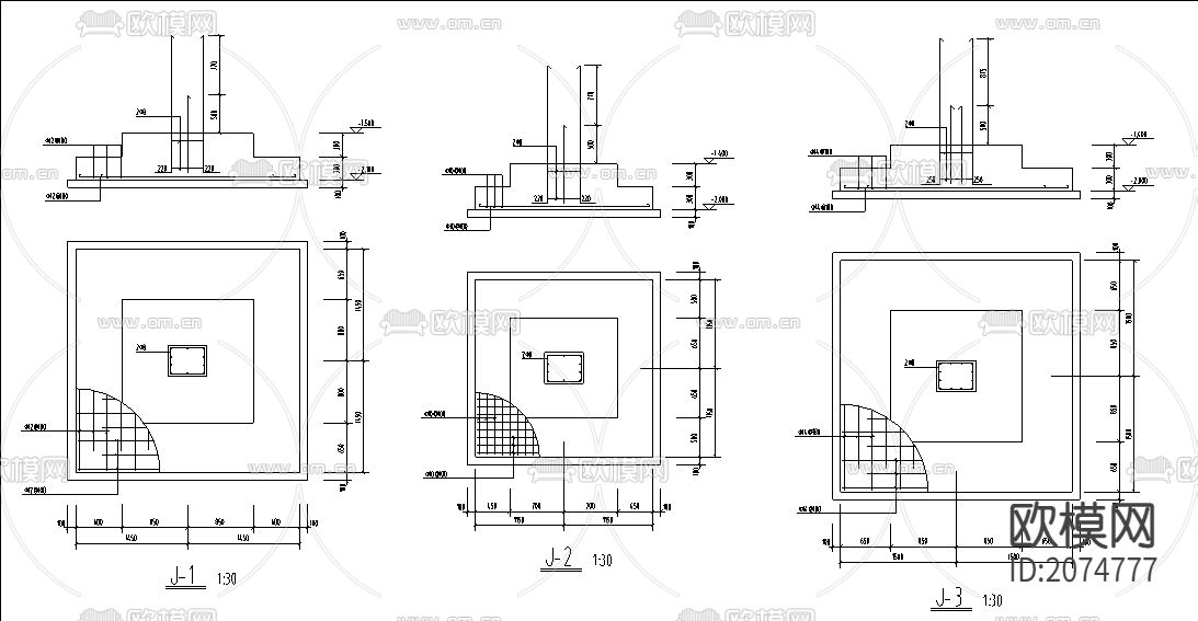 框架办公车库综合楼结构CAD施工图下载（渲染图4）