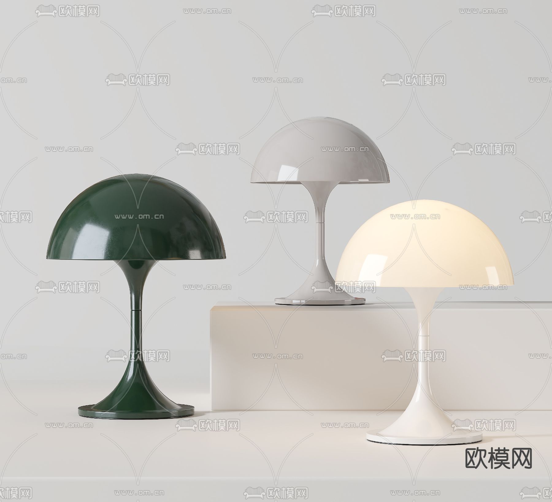 现代蘑菇台灯su模型
