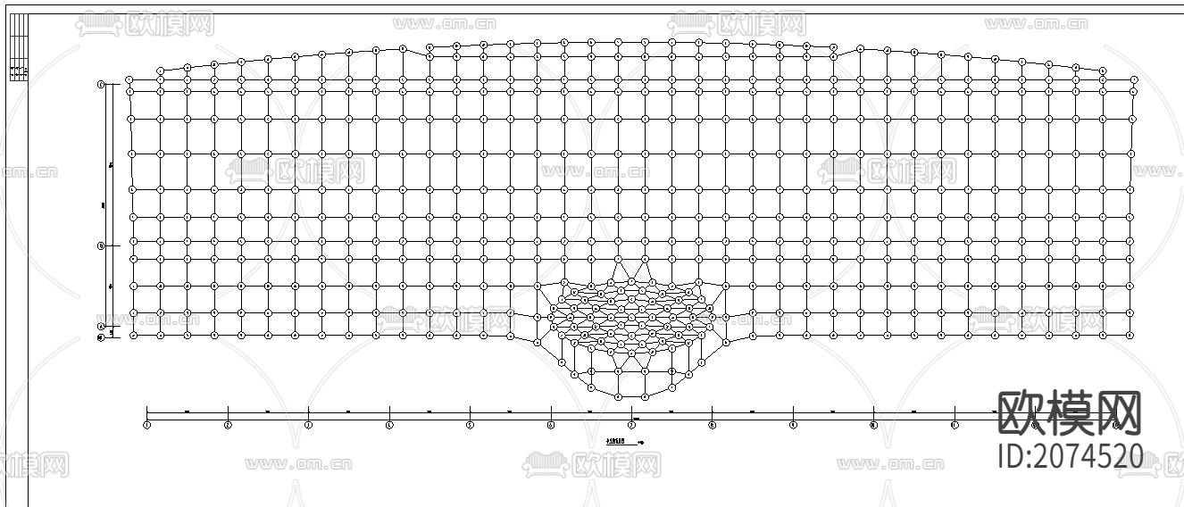 钢结构框架汽车城CAD施工图下载（渲染图1）