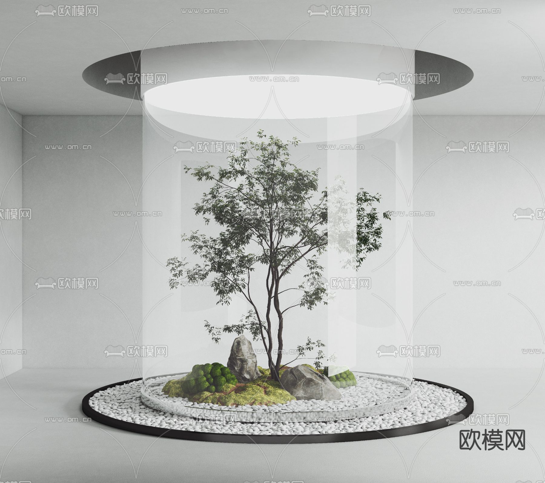 现代景观绿植小品3d模型下载