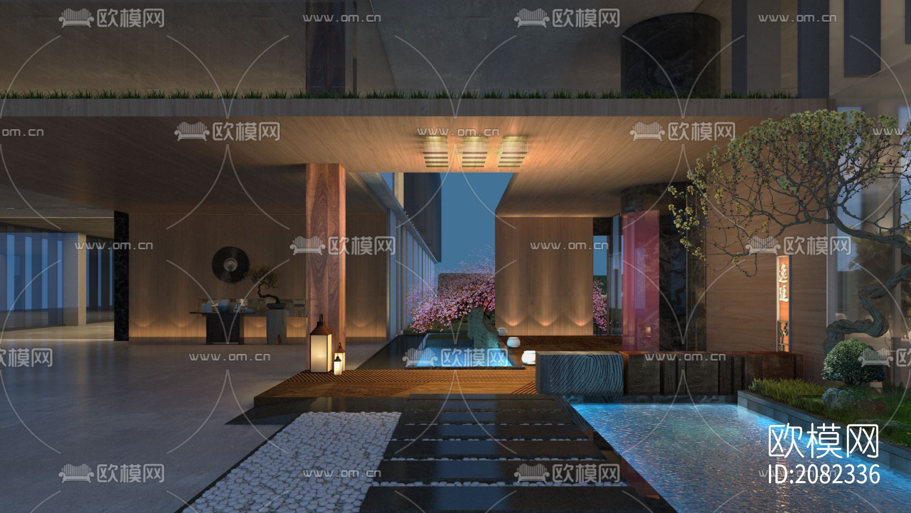 民宿酒店cad施工图下载（渲染图2）