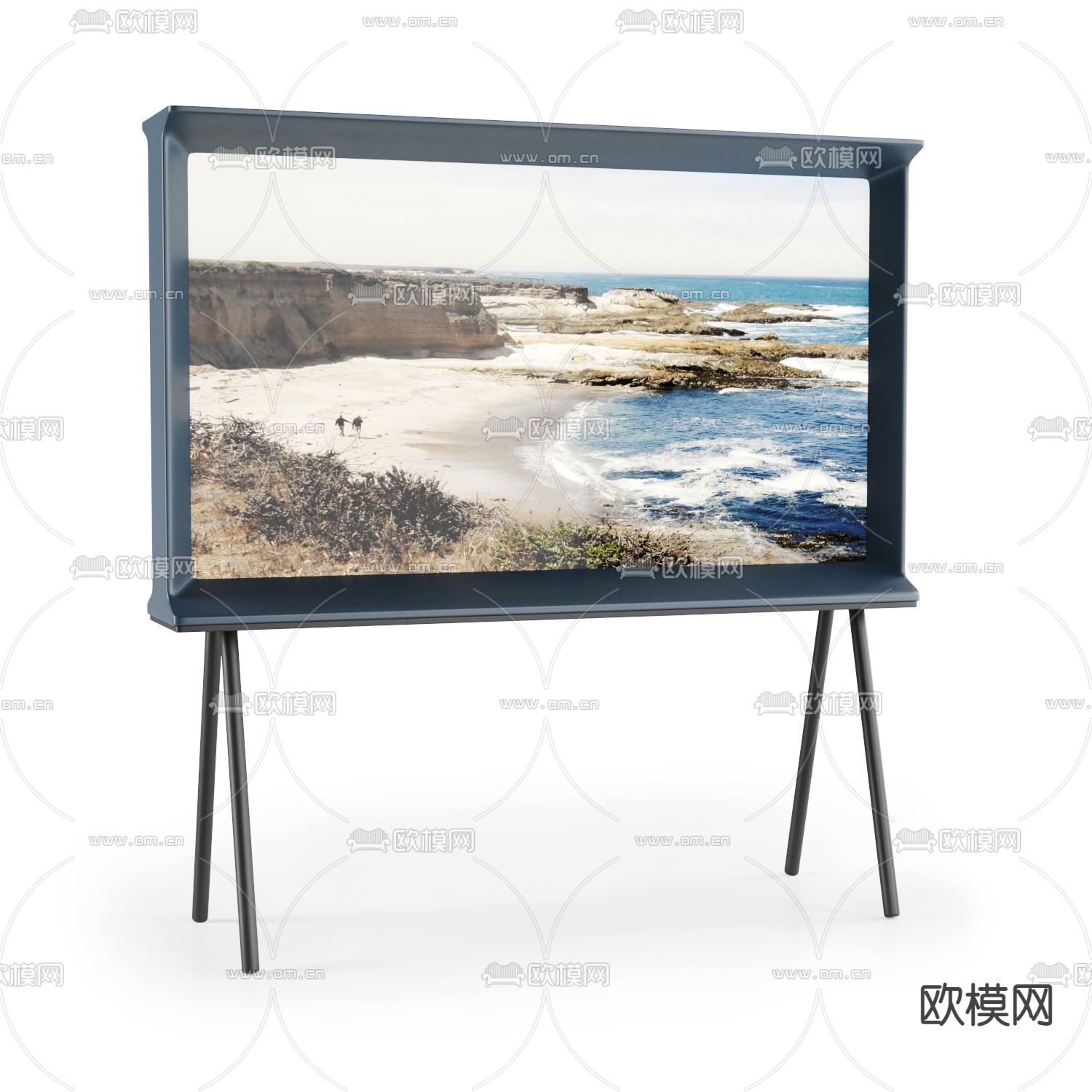 现代电视机3d模型下载（渲染图2）