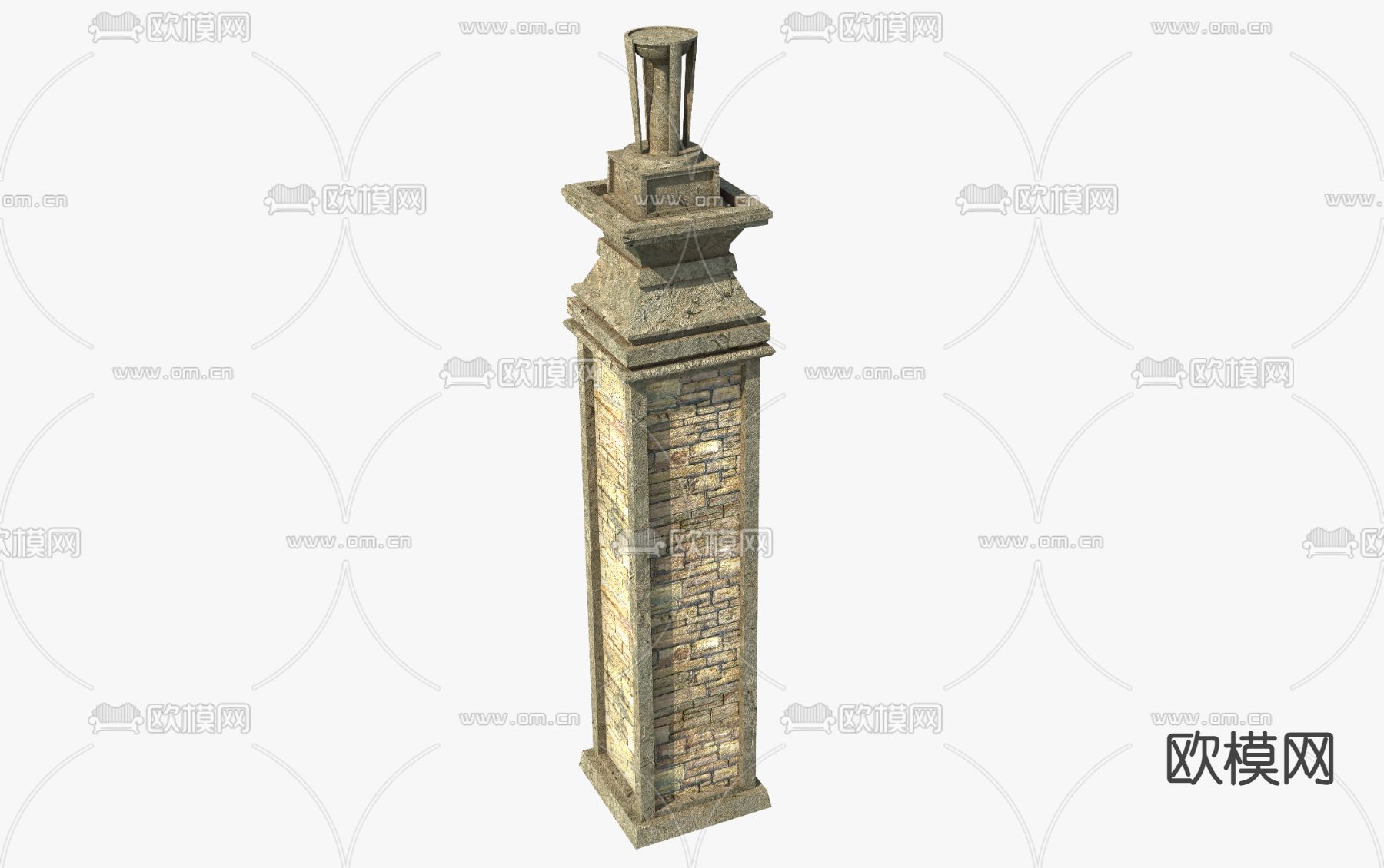 欧式户外装饰柱免费3d模型下载