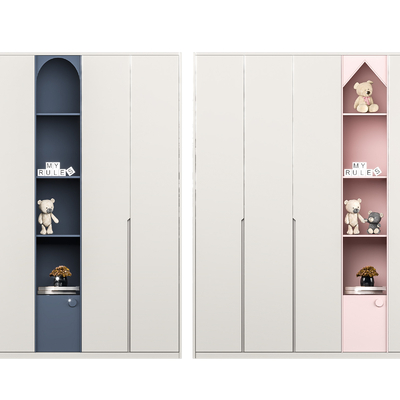  现代儿童衣柜su模型 