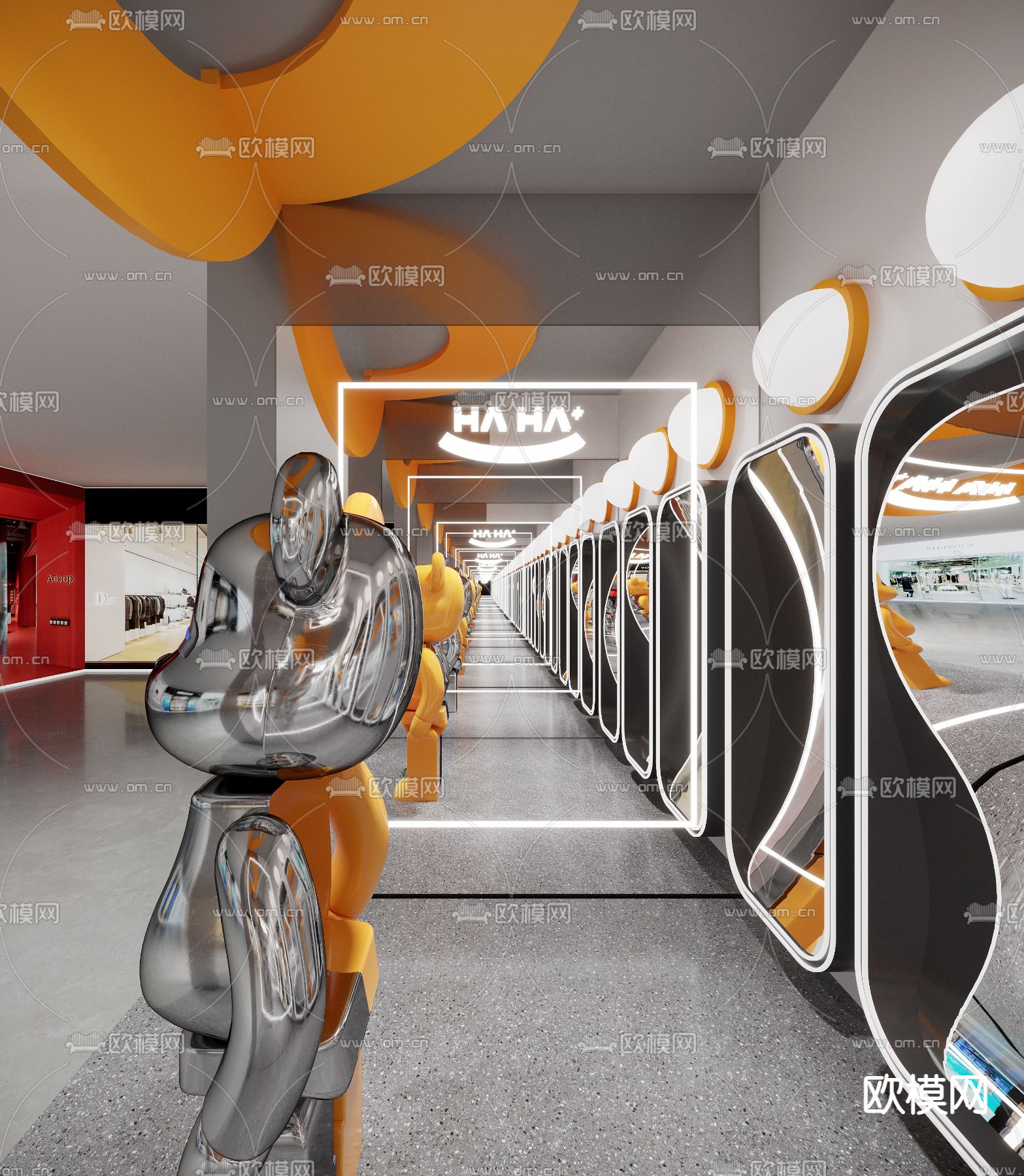 现代烤鱼店3d模型下载（渲染图6）