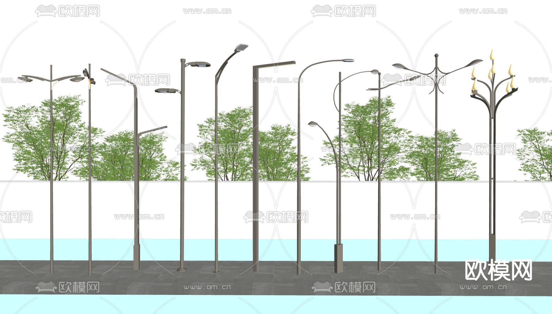 现代路灯su模型