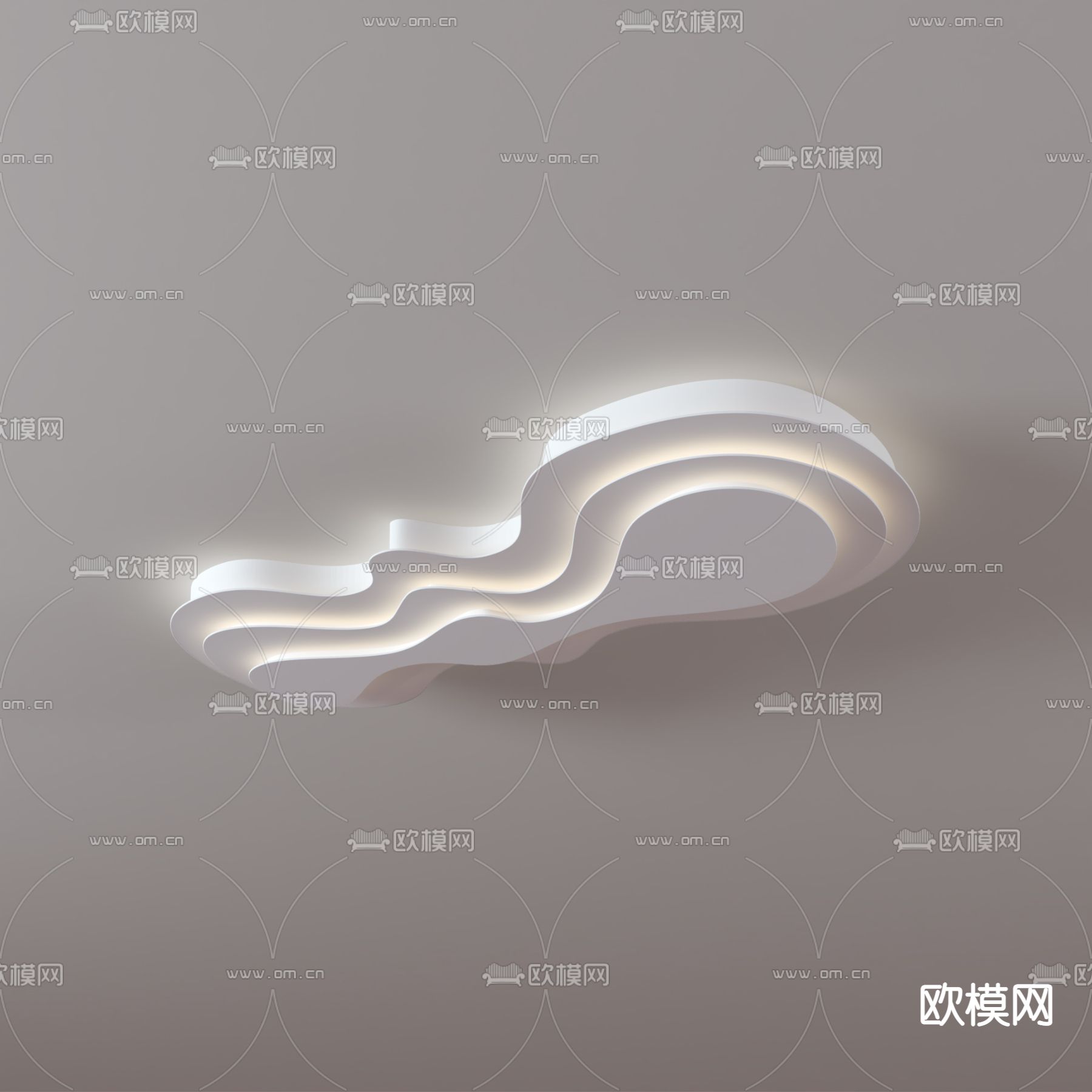 现代轻奢吸顶灯3d模型下载（渲染图3）